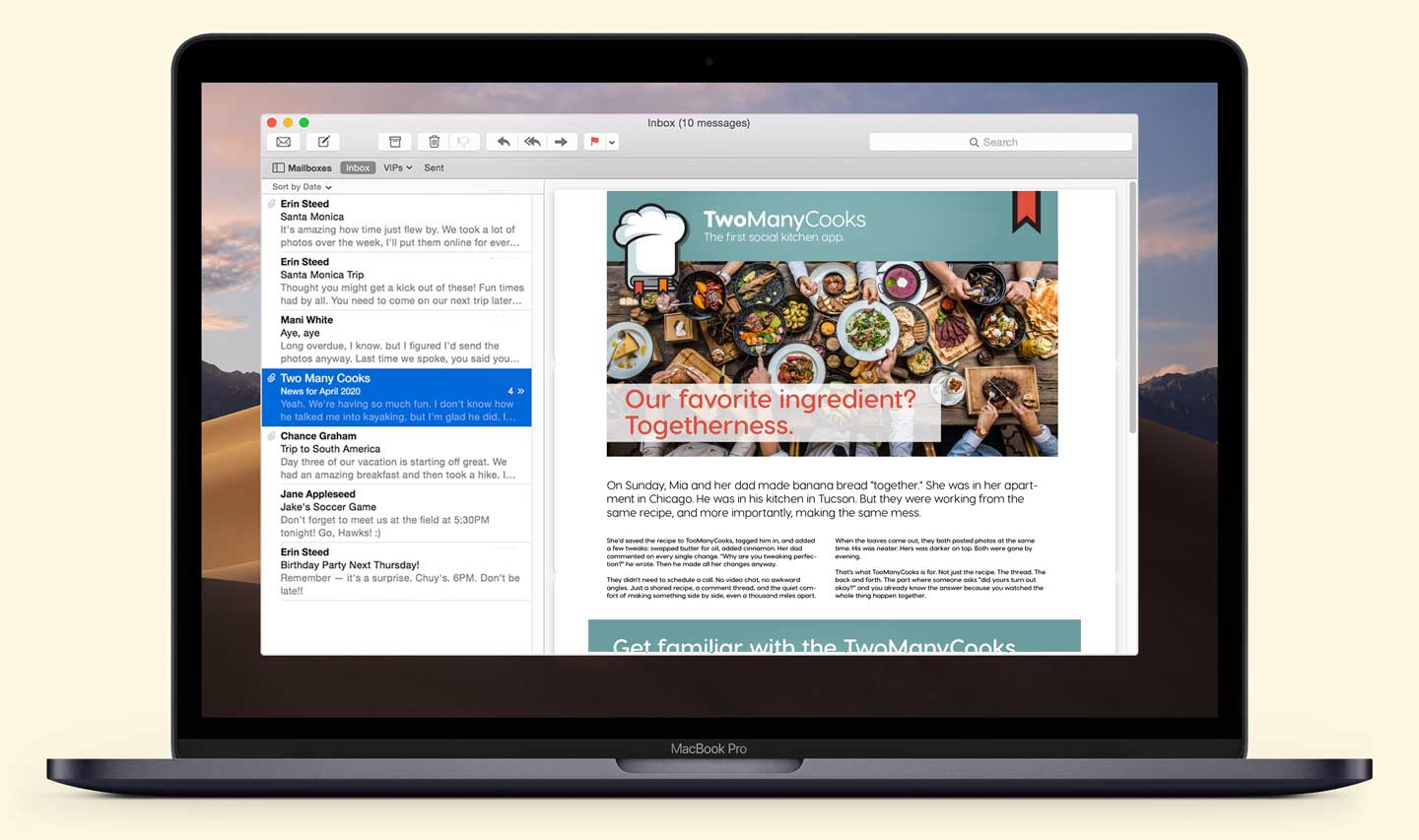 TwoManyCooks email newsletter and nurture stream